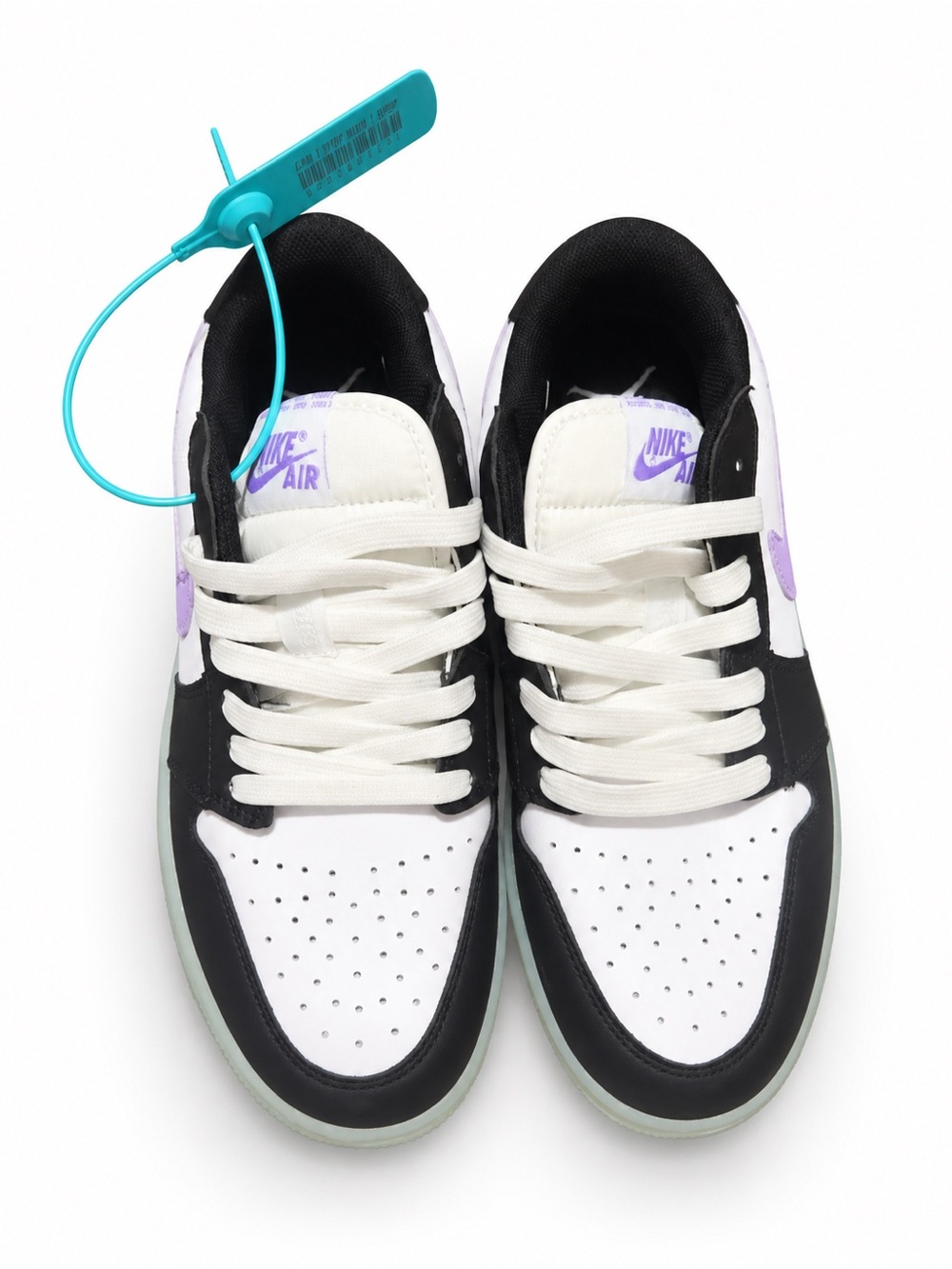 Nike Low-Top Sneakers in Black, White & Lavender